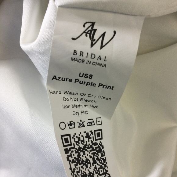 AW BRIDAL SZ 8 M azure purple print floral Celia formal party maxi dress b155 - Picture 9 of 9